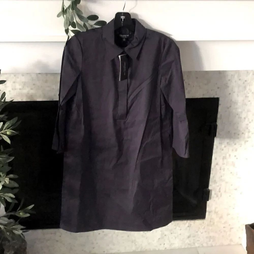 LAFAYETTE 148 NEW YORK Oversize Shirtdress Admiral Blue Size P/XS NEW w/ tags